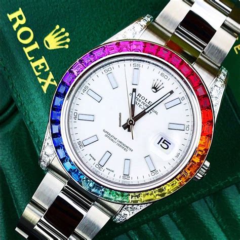 rolex with rainbow bezel